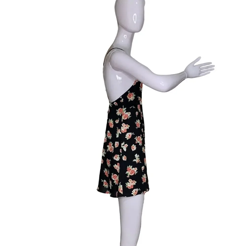 Forever 21 NWT Dress Floral Print Sleeveless Black Red Green Size S
